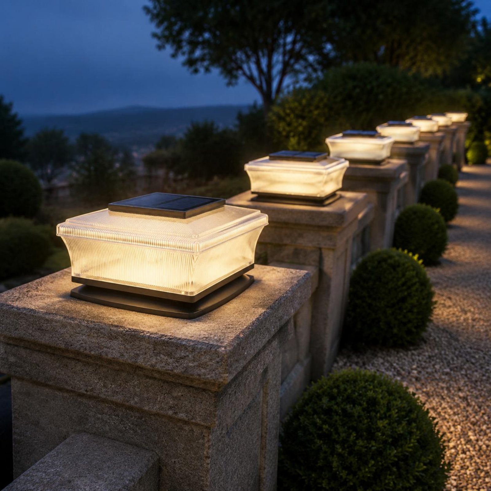 Outdoor Lighting Wireless - إضاءة عمودية شمسية لاسلكية مربعة الشكل