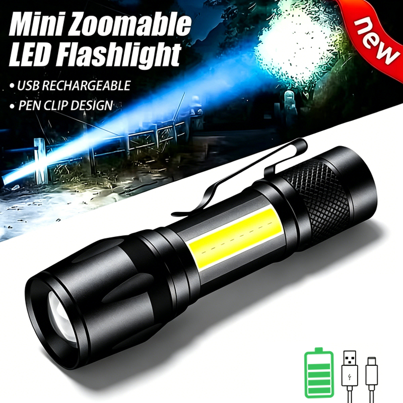Outdoor Lighting Black - مصباح يدوي LED صغير محمول بتقنية