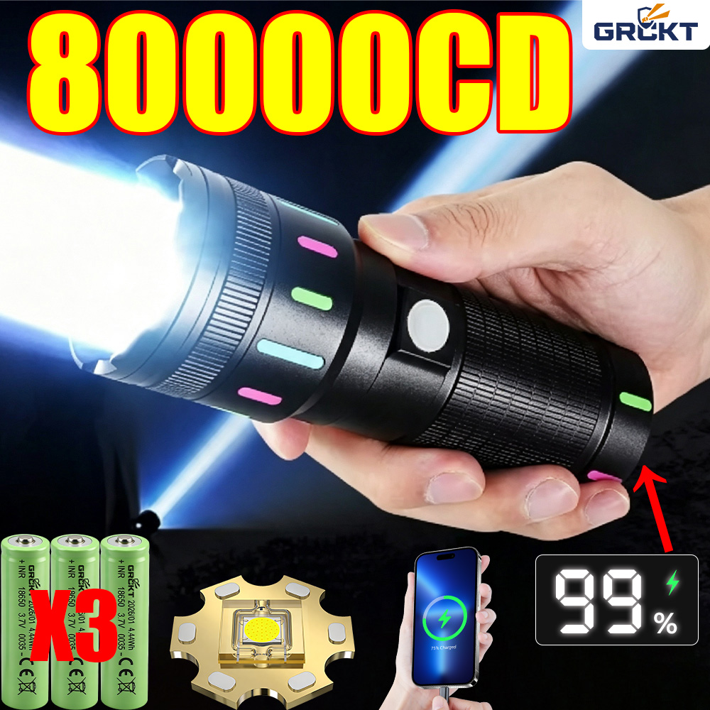 Outdoor Lighting Black - مصباح LED قوي للغاية بقوة 80000