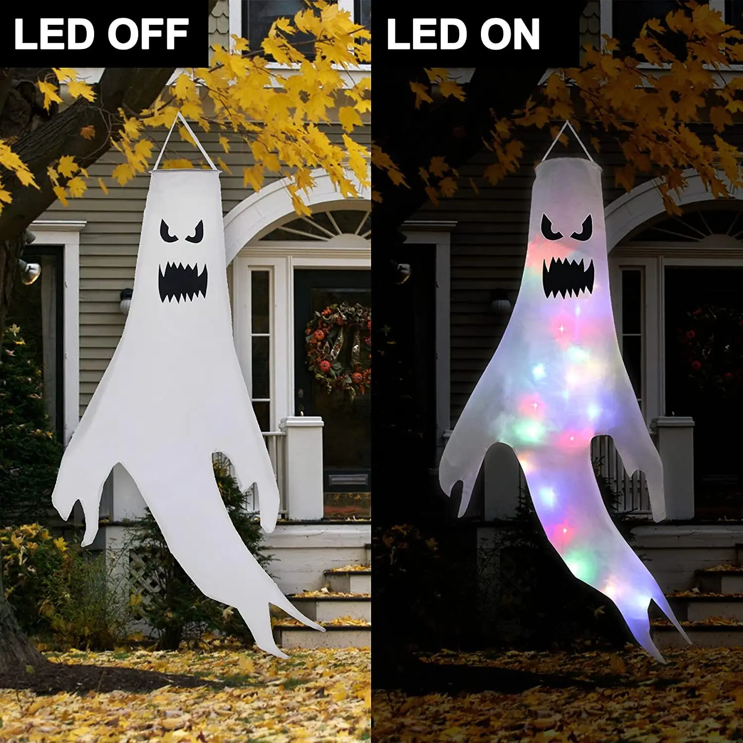 زينة هالوين على شكل شبح مضيء ب - مراجعة Outdoor Lighting Effects وسعره