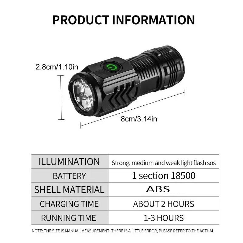 مصباح يدوي صغير بثلاث لمبات LE - مراجعة Outdoor Lighting Black وسعره