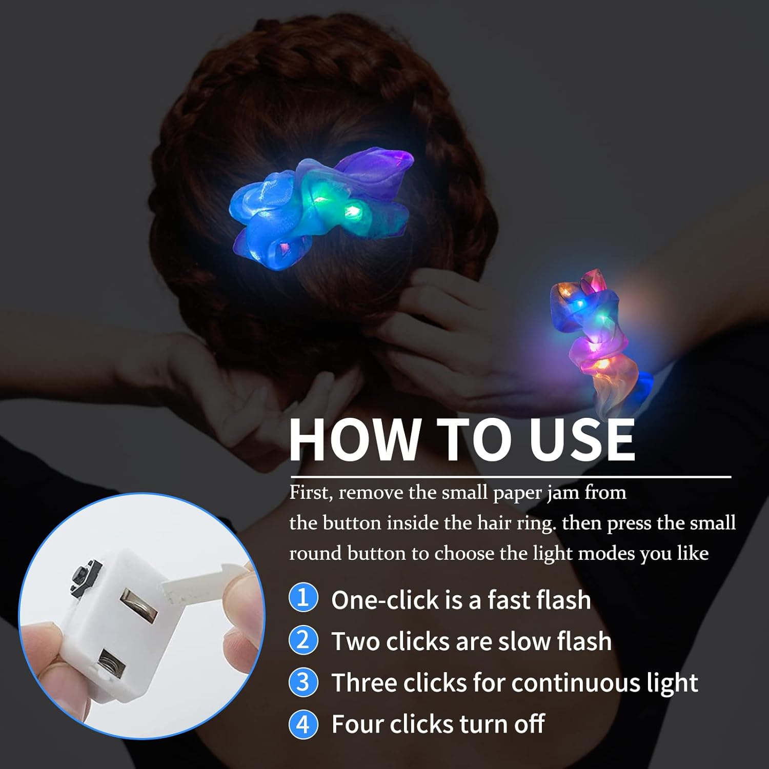 6 قطع من ربطات الشعر المضيئة ب - مراجعة Outdoor Lighting Effects وسعره