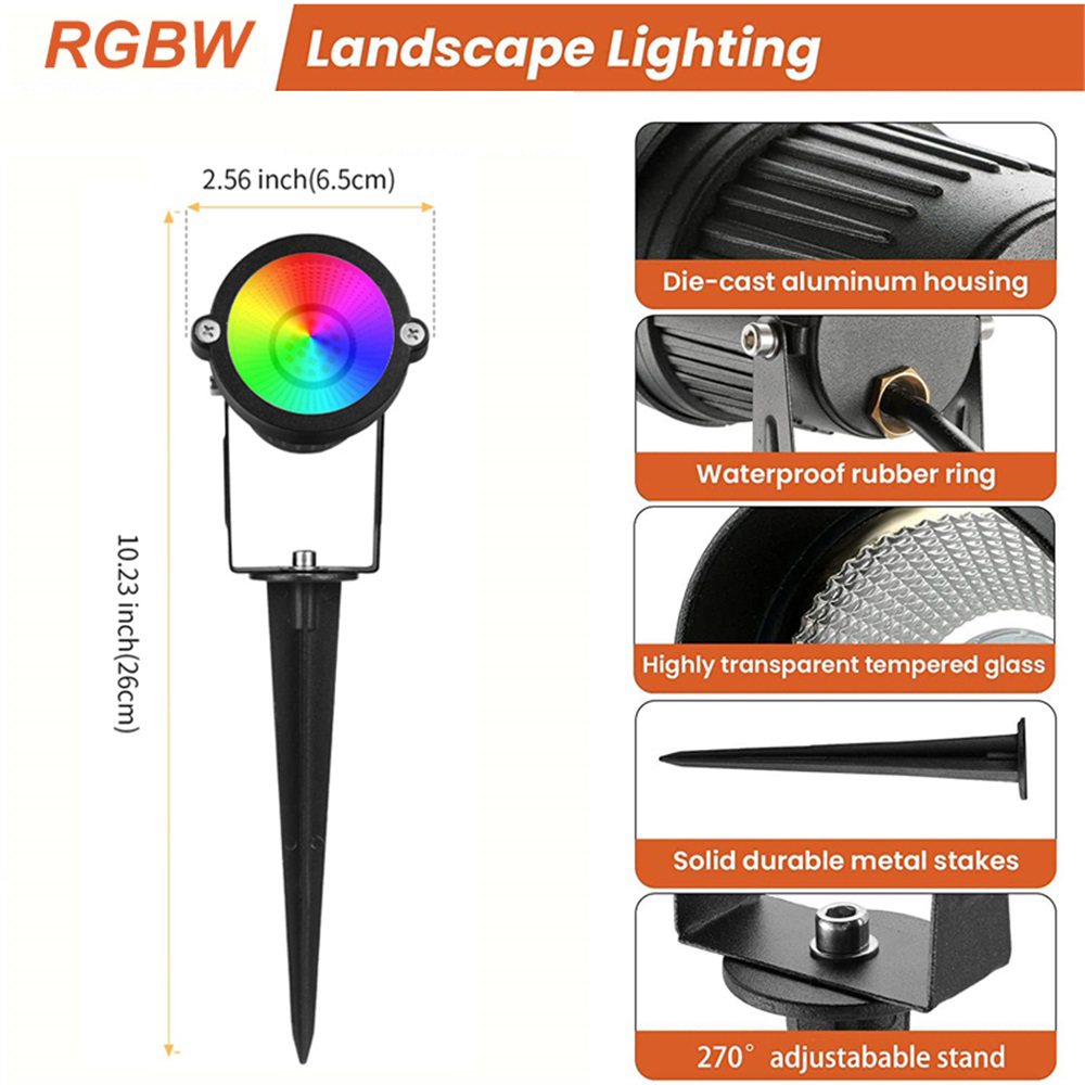 RGBW إضاءة المناظر الطبيعية 10 - مراجعة Outdoor Lighting Waterproof وسعره