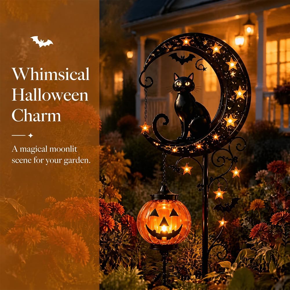 ضوء حديقة شمسي على شكل قطة سود - مراجعة Outdoor Lighting Black وسعره