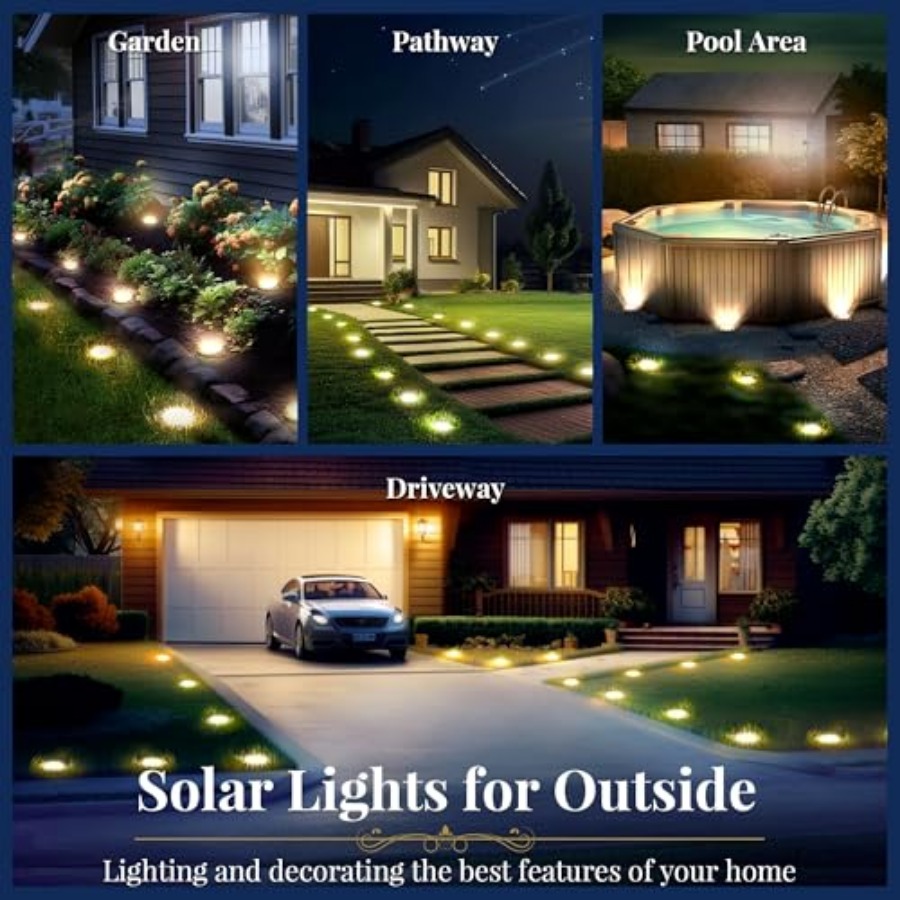 أضواء أرضية تعمل بالطاقة الشمس - مراجعة Outdoor Lighting Waterproof وسعره